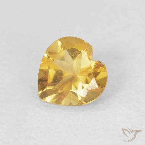 0.38克拉天然黄水晶，心形，VVS-VS