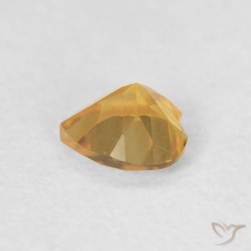 0.38克拉天然黄水晶，心形，VVS-VS
