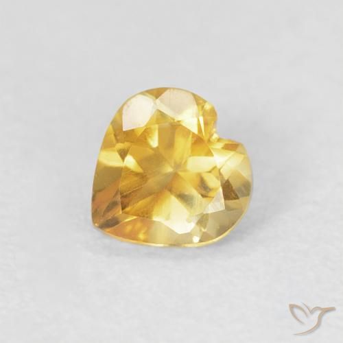 0.38ct 天然 中金 黄水晶, 心形, VVS-VS