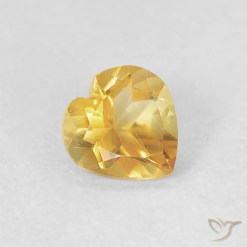 0.38克拉天然黄水晶，心形，VVS-VS