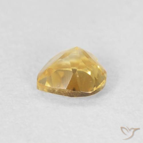0.38克拉天然黄水晶，心形，VVS-VS
