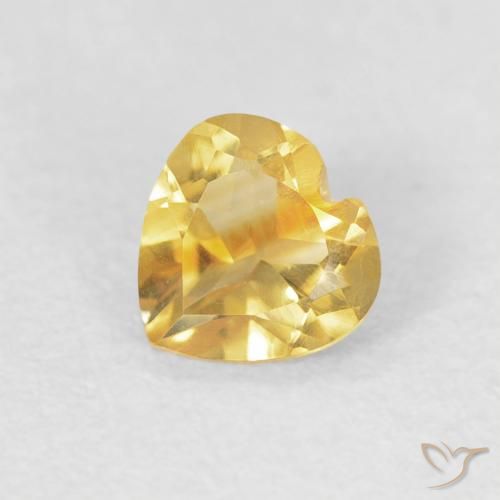 0.42ct 天然 金橙色 黄水晶, 心形, VVS-VS