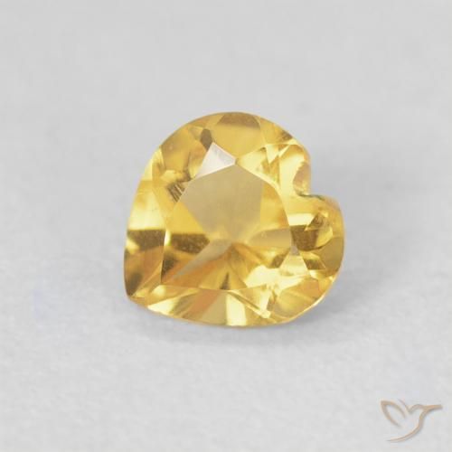 0.42ct 天然 金橙色 黄水晶, 心形, VVS-VS