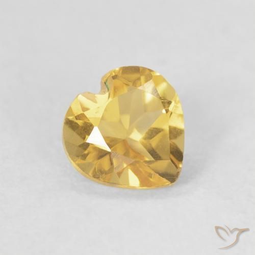 0.42克拉天然黄水晶，心形，VVS-VS