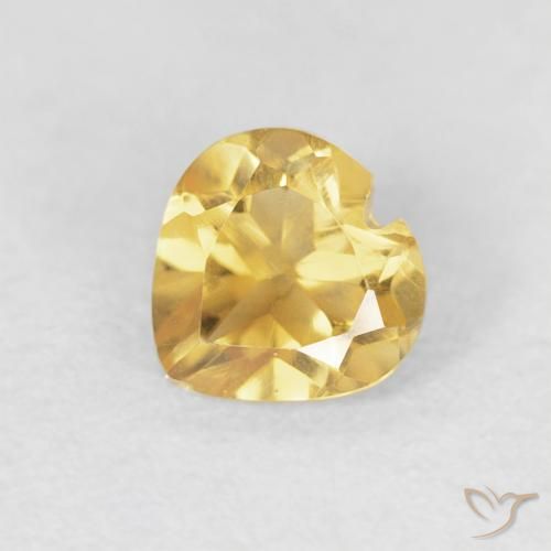0.48ct 天然 金色 黄水晶, 心形, VVS-VS