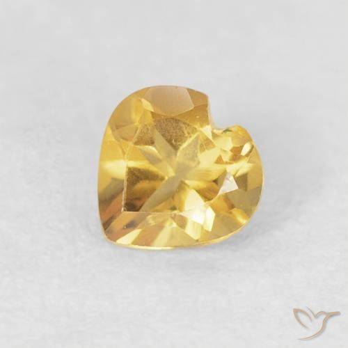 0.39ct 天然 中金 黄水晶, 心形, VVS-VS