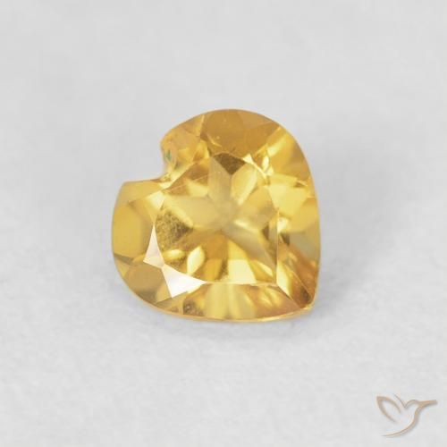 0.39克拉天然黄水晶，心形，VVS-VS