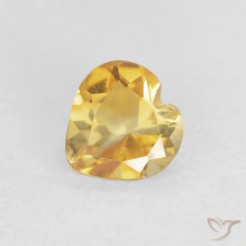 0.42ct 天然 亮金 黄水晶, 心形, VVS-VS