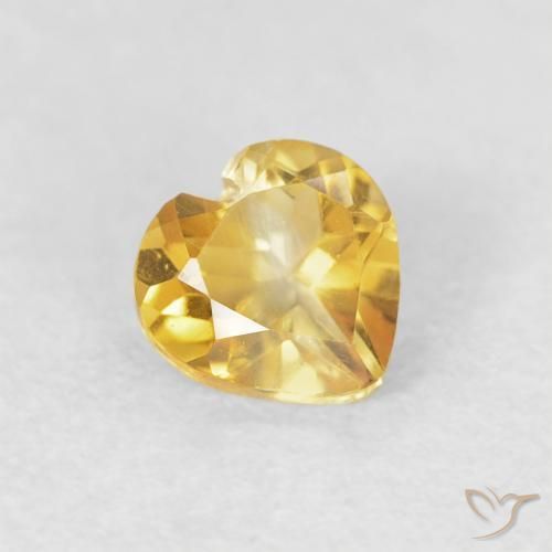 0.42克拉天然黄水晶，心形，VVS-VS