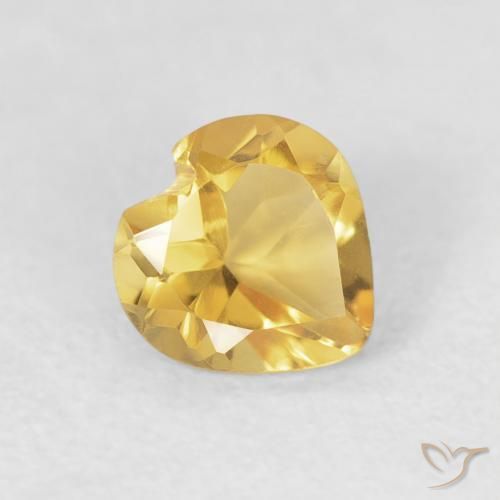0.64克拉天然黄水晶，心形，VVS-VS