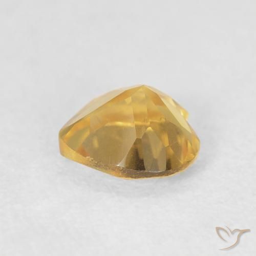 0.64克拉天然黄水晶，心形，VVS-VS