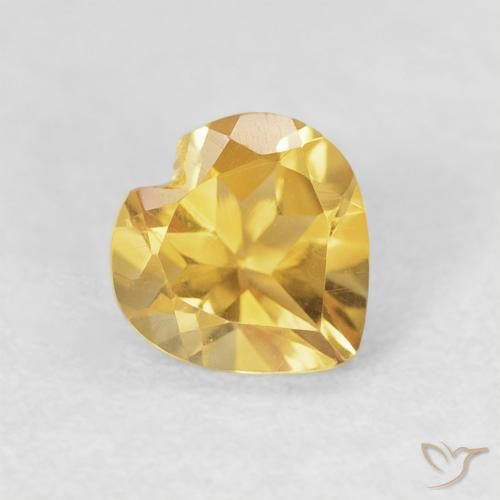 0.67ct 天然 金色 黄水晶, 心形, VVS-VS