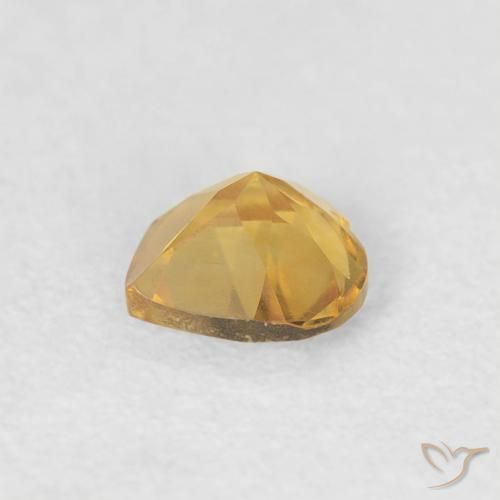 0.34克拉天然黄水晶，心形，VVS-VS
