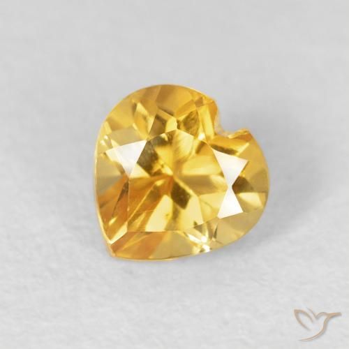 0.56ct 天然 金色 黄水晶, 心形, VVS