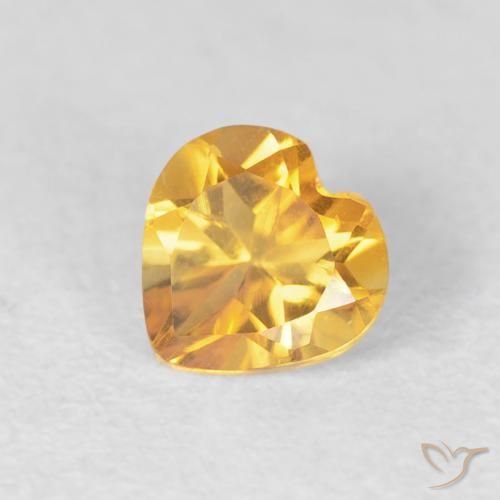 0.41ct 天然 深金色 黄水晶, 心形, VVS