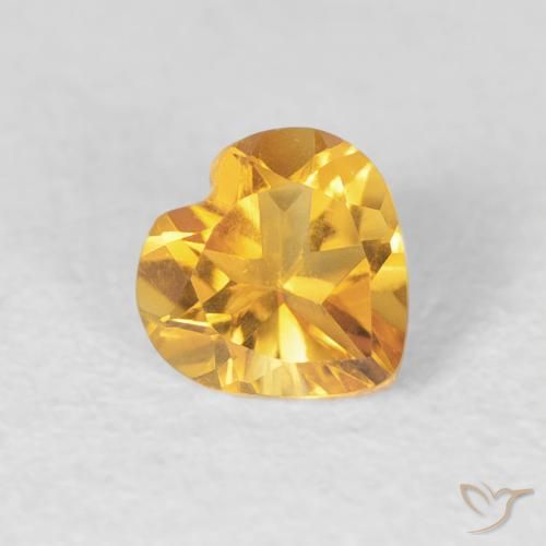0.41克拉天然黄水晶，心形，VVS