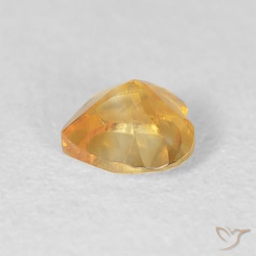 0.41克拉天然黄水晶，心形，VVS