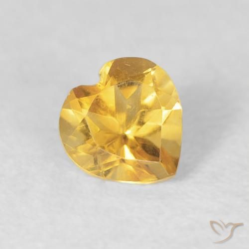 0.42克拉天然黄水晶，心形，VVS