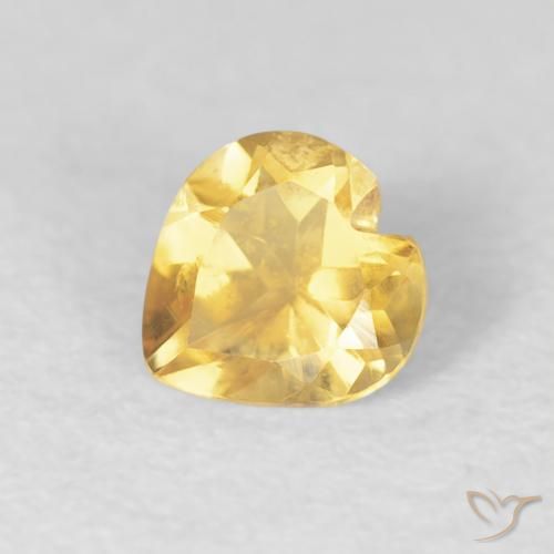 0.43ct 天然 浅金黄色 黄水晶, 心形, VVS