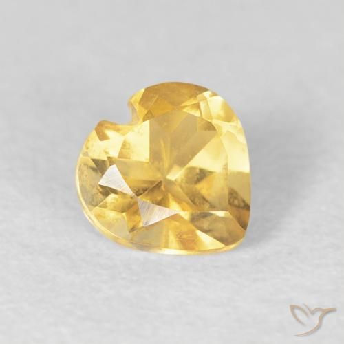 0.43克拉天然黄水晶，心形，VVS