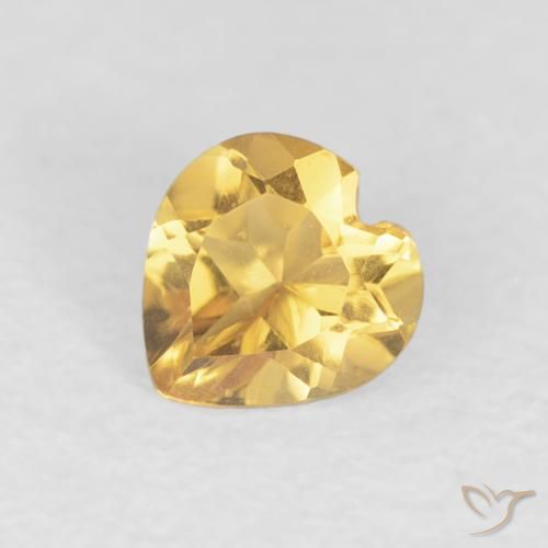 0.42ct 天然 淡黄色 黄水晶, 心形, VVS