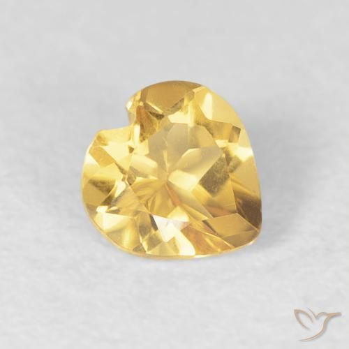 0.42克拉天然黄水晶，心形，VVS