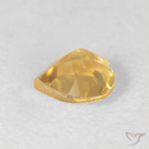 0.42克拉天然黄水晶，心形，VVS