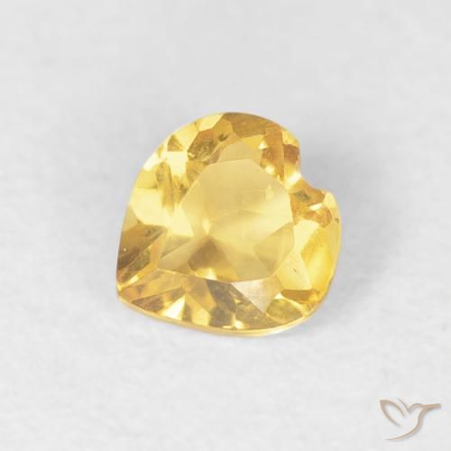 0.34ct 天然 浅金色 黄水晶, 心形, VVS