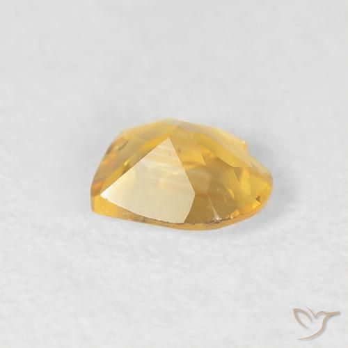 0.34克拉天然黄水晶，心形，VVS
