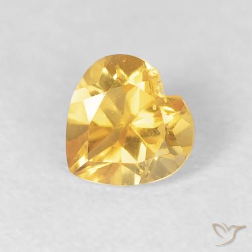 0.45ct 天然 浅金色 黄水晶, 心形, VVS