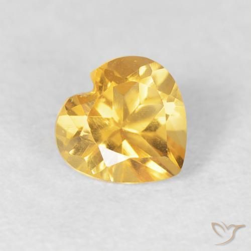 0.45克拉天然黄水晶，心形，VVS