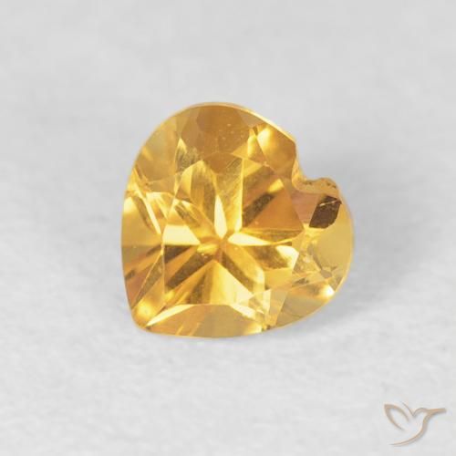0.45ct 天然 金色 黄水晶, 心形, VVS