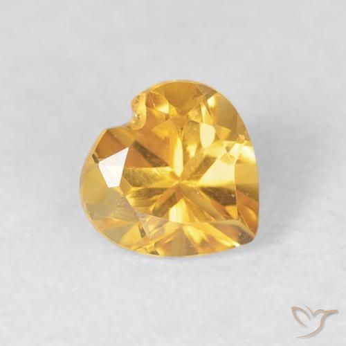 0.45克拉天然黄水晶，心形，VVS