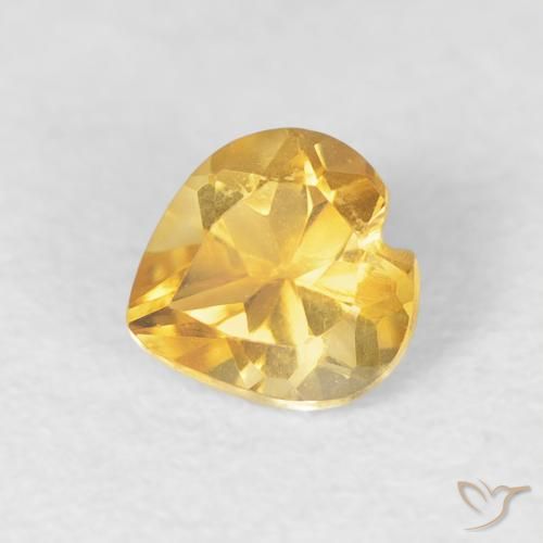 0.45克拉天然黄水晶，心形，VVS