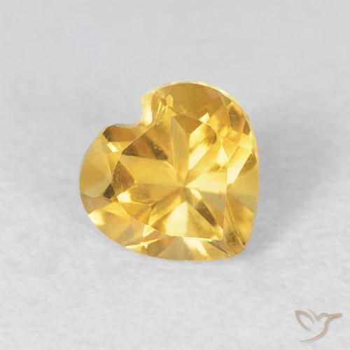 0.46ct 天然 中金 黄水晶, 心形, VVS