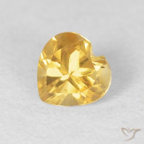 0.46克拉天然黄水晶，心形，VVS