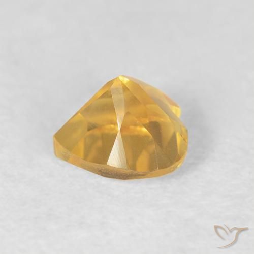 0.46克拉天然黄水晶，心形，VVS