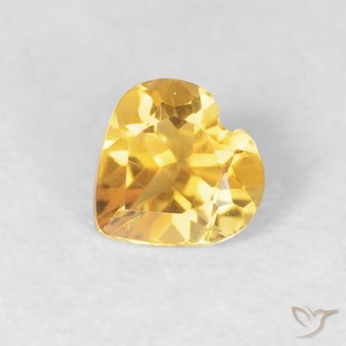 0.38ct 天然 金橙色 黄水晶, 心形, VVS