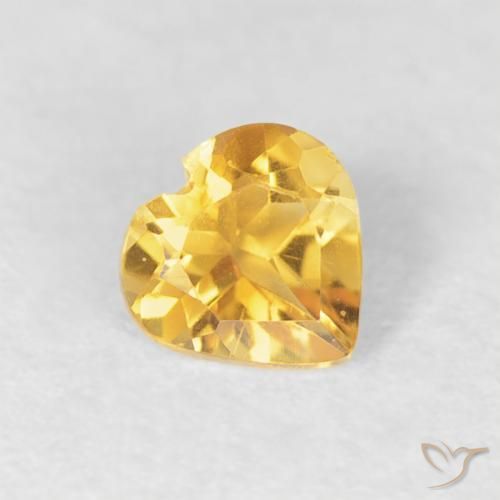 0.38克拉天然黄水晶，心形，VVS