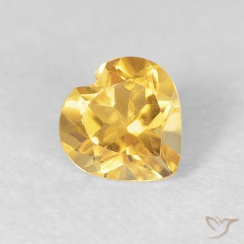 0.45ct 天然 金橙色 黄水晶, 心形, VVS