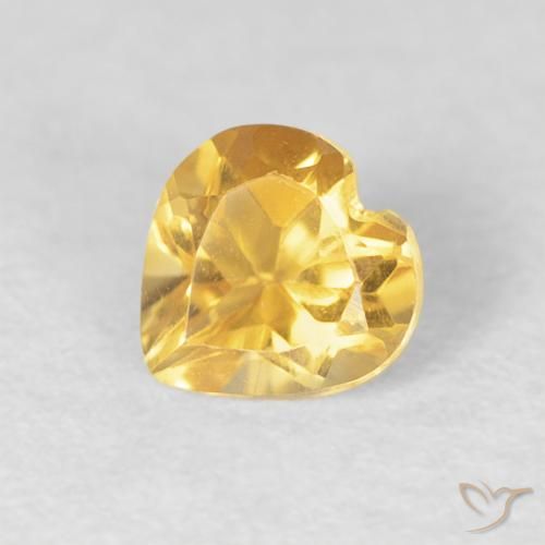 0.45克拉天然黄水晶，心形，VVS