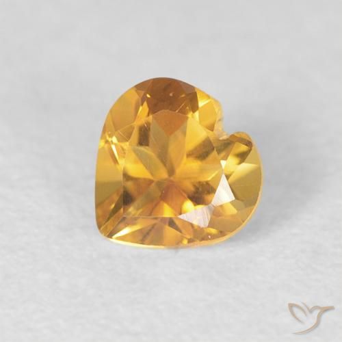 0.40克拉天然黄水晶，心形，VVS