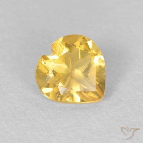 0.35克拉天然黄水晶，心形，VVS
