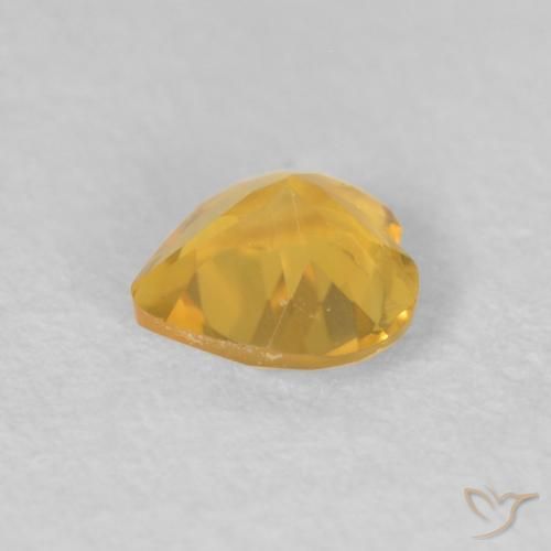 0.35克拉天然黄水晶，心形，VVS