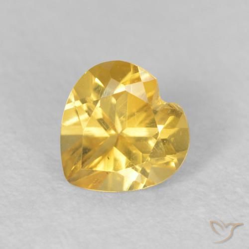 0.42ct 天然 金橙色 黄水晶, 心形, VVS