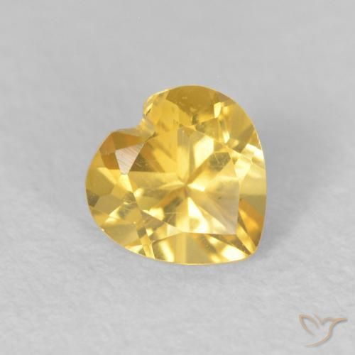 0.42克拉天然黄水晶，心形，VVS