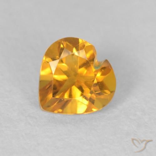0.43ct 天然 Medium Light Orange-Gold 黄水晶, 心形, VVS