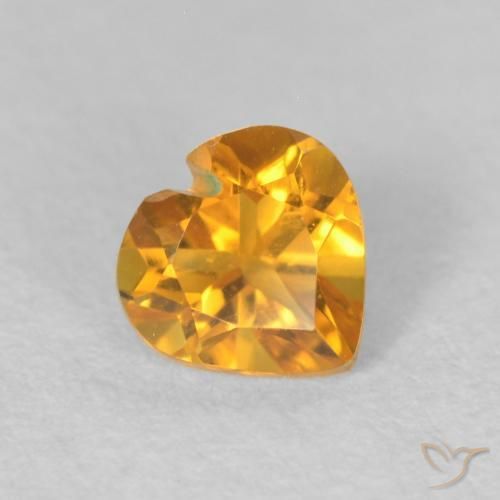 0.43克拉天然黄水晶，心形，VVS
