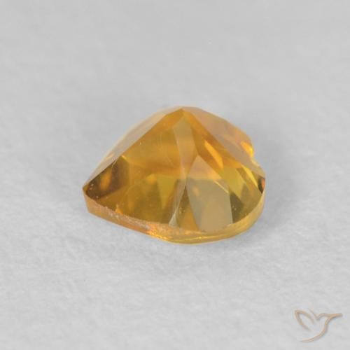 0.43克拉天然黄水晶，心形，VVS