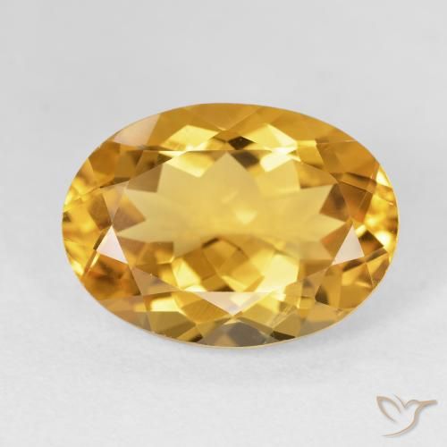 11.61ct 天然 金橙色 黄水晶, 椭圆形, VVS